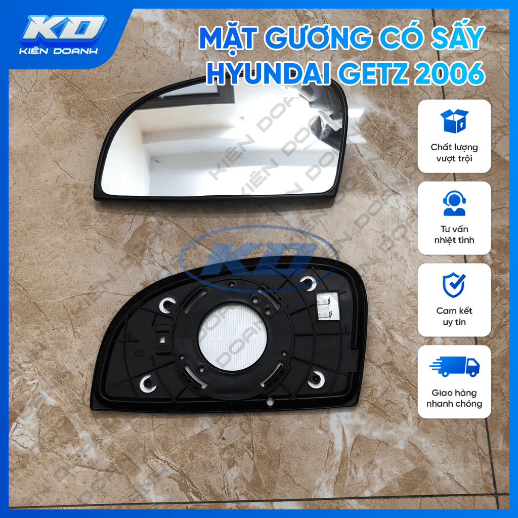 Mặt Gương Hyundai Getz 2006-2010 Hàng Đẹp Bản Có Sấy