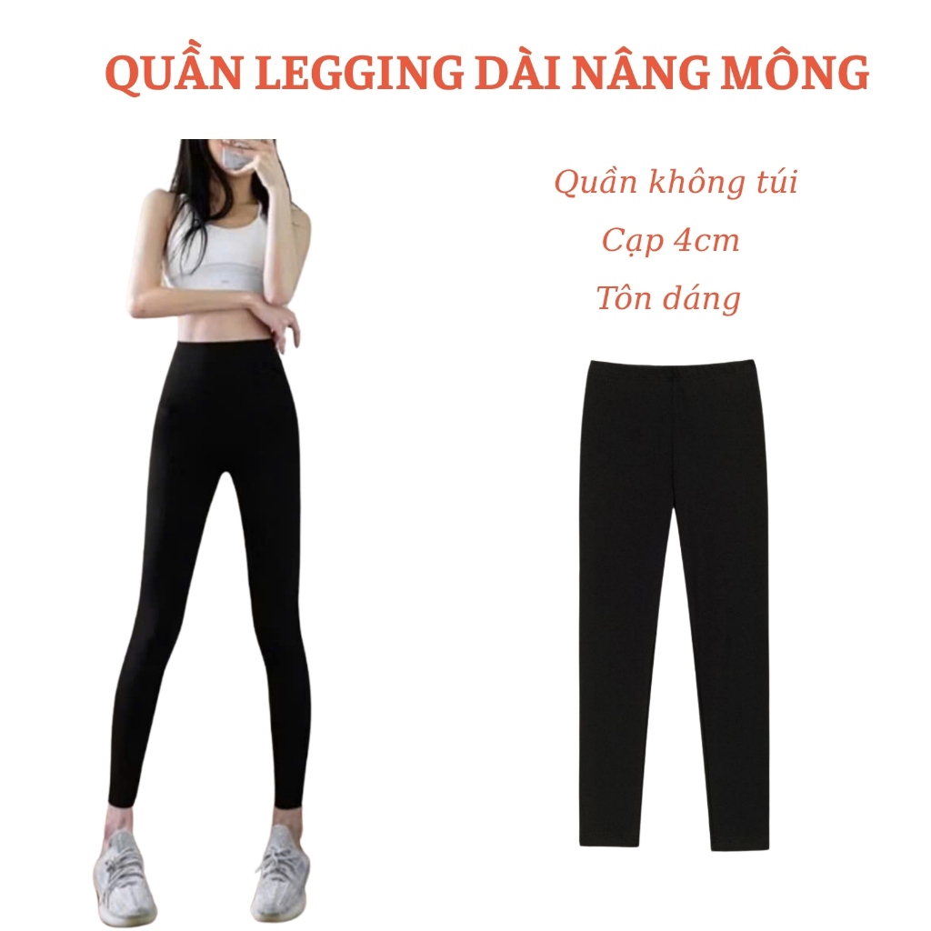 Quần Legging Nữ Dài Nâng Mông Cạp Cao Body Leggin Ôm Bó Co Giãn Vải Dày Mịn (2 phiên bản có túi và k