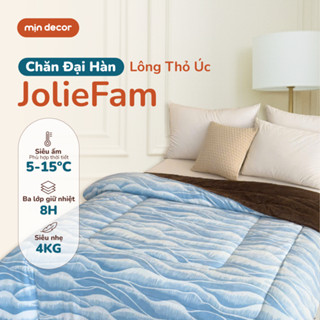  Chăn Đại Hàn Lông Thỏ Úc JolieFam Yuka 2mx2m2 Mịn Decor Chăn Mùa Đông Sang Trọng Cao Cấp Nặng 4kg 