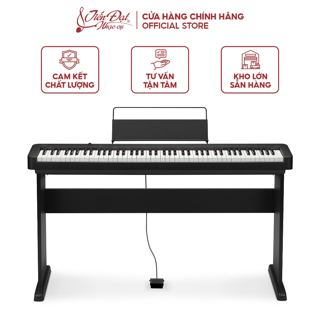 Chính Hãng Đàn Piano Điện Casio CDP-S110 BK, Kèm Chân, 88 Phím, Nhỏ Gọn, Âm Thanh Chân Thực