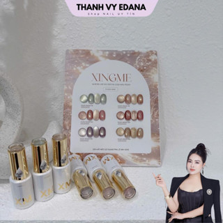  Sơn mắt mèo CQ pha lê Vàng XINGME sét 6 màu Tặng kèm bảng màu full hộp  THANH VY EDANA  