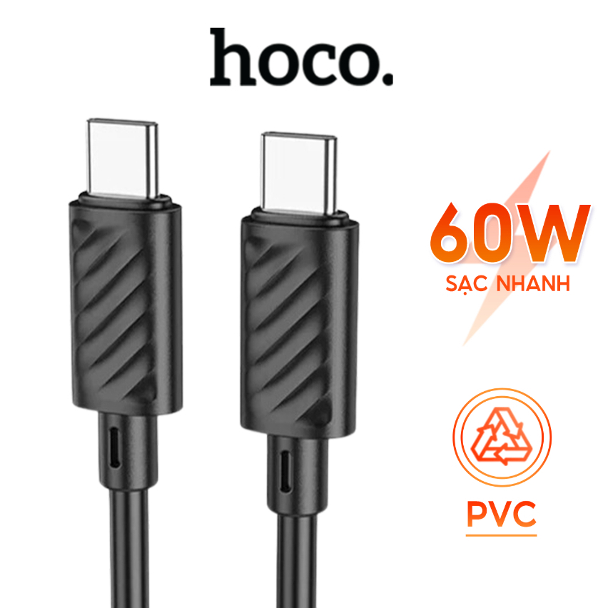 Dây sạc nhanh 60W Hoco X88 Type C to C bọc PVC cao cấp chống gãy rối sạc nhanh, Cáp sạc nhanh C to C