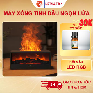  Máy Xông Tinh Dầu Ngọn Lửa Đèn phun sương THT Có Đèn LED RGB  Máy Xông Tạo Độ Ẩm Giảm Stress khử Mùi máy khuếch tán 