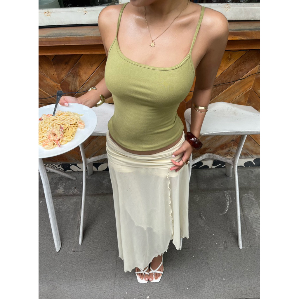 Áo Hai Dây 2 Lớp Nâu Tây Baddie Style by 𝙣𝙤𝙘𝙤.𝙡𝙖𝙗𝙚𝙡, Cami Top Basic Thắt Eo Phong Cách Âu Mỹ Gợi Cảm
