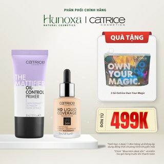  COMBO Kem nền và kem lót Catrice kiềm dầu che phủ tốt hạn chế xuống tone cho lớp nền bền đẹp - HUNOXA 
