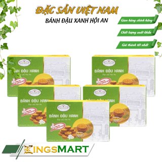   Siêu tiết kiệm  Combo 5 Bánh Đậu Xanh Chay - Thương hiệu Bông - Đặc sản Hội An - Hộp 125g 10 bánh - Kingsmart 