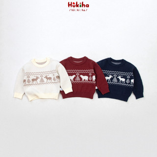  Áo len Noel hình động vật dễ thương cho bé trai bé gái Hokiha x Sobong vải len dày dặn ấm áp size 9-19kg L255 