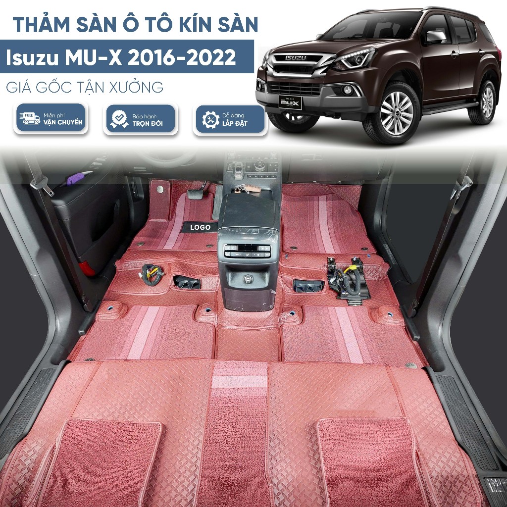 Thảm kín sàn 360 Isuzu MU-X 2016-2022  Chính hãng - Kín sàn 100% - BH trọn đời