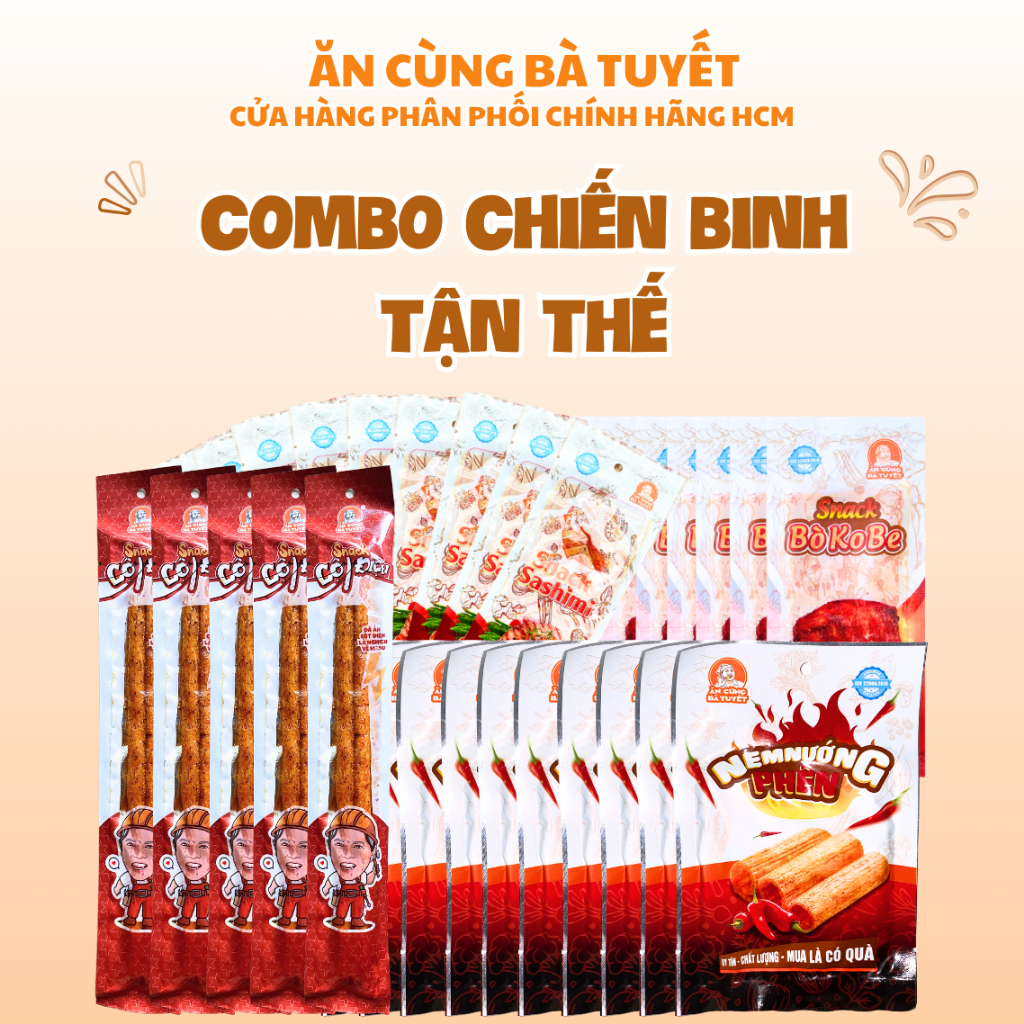 Combo Chiến Binh Tận Thế: 5 CỘT ĐIỆN + 10 NEM NƯỚNG + 10 SASHIMI + 10 BÒ KOBE Ăn cùng bà Tuyết