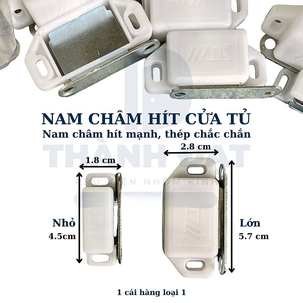 [Loại 1] Hít tủ màu trắng (Hít tủ nhôm bếp, Nam châm hít cửa tủ)