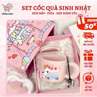  Cốc Sứ Có Nắp Kèm Thìa Pochacco Siêu Đáng Yêu - Kèm Hộp Xinh Tặng Sinh Nhật 