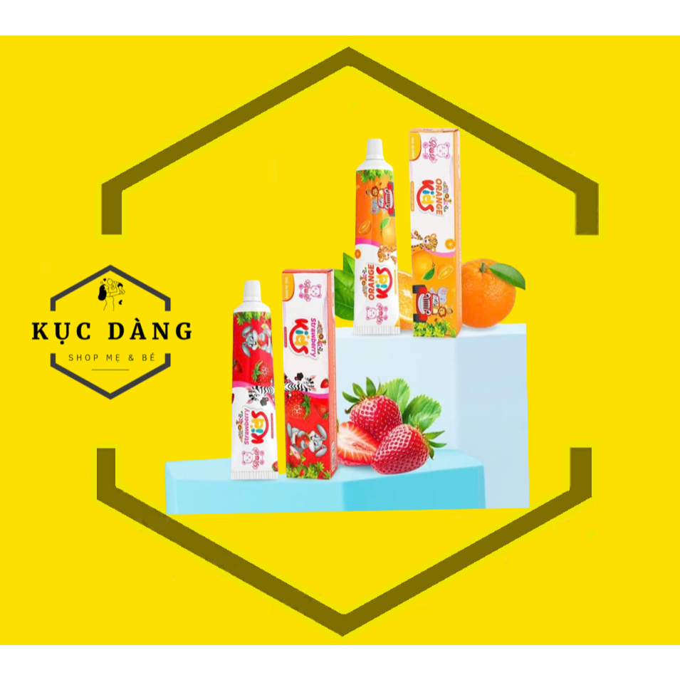 Kem đánh răng Trẻ Em Rose 75g Hương Dâu Hương Cam