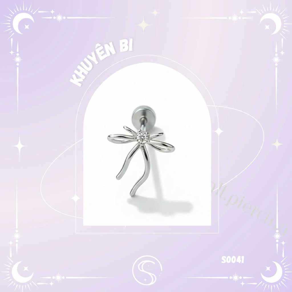 [1 chiếc] Khuyên tai/bông tai hình chiếc nơ 2 cánh dễ thương / Upper Helix Earring 41