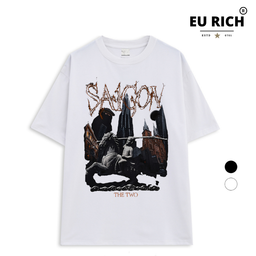 Áo Thun Eu Rich Premium Tee Nhà Thờ Đức Bà Bitexco Landmark 81 Saigon The Two