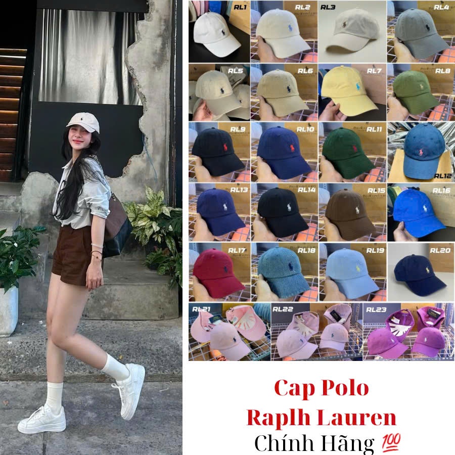 [CHÍNH HÃNG] MŨ/NÓN POLO RALPH LAUREN LOGO THÊU BASIC FORM MỀM FULL TÚI GIẤY BAO CHECK UNISEX