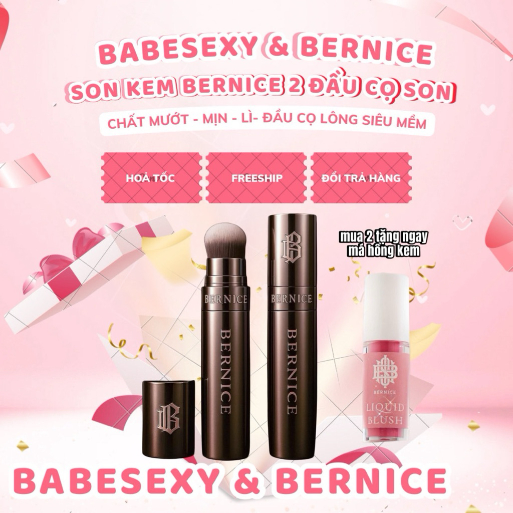[ NEW ] SON KEM BERNICE MỚI NHẤT 2025- RANDOM VỎ MỚI + VỎ 2 ĐẦU - SON SIÊU MỊN MƯỚT - MUA 2 SON TẶNG