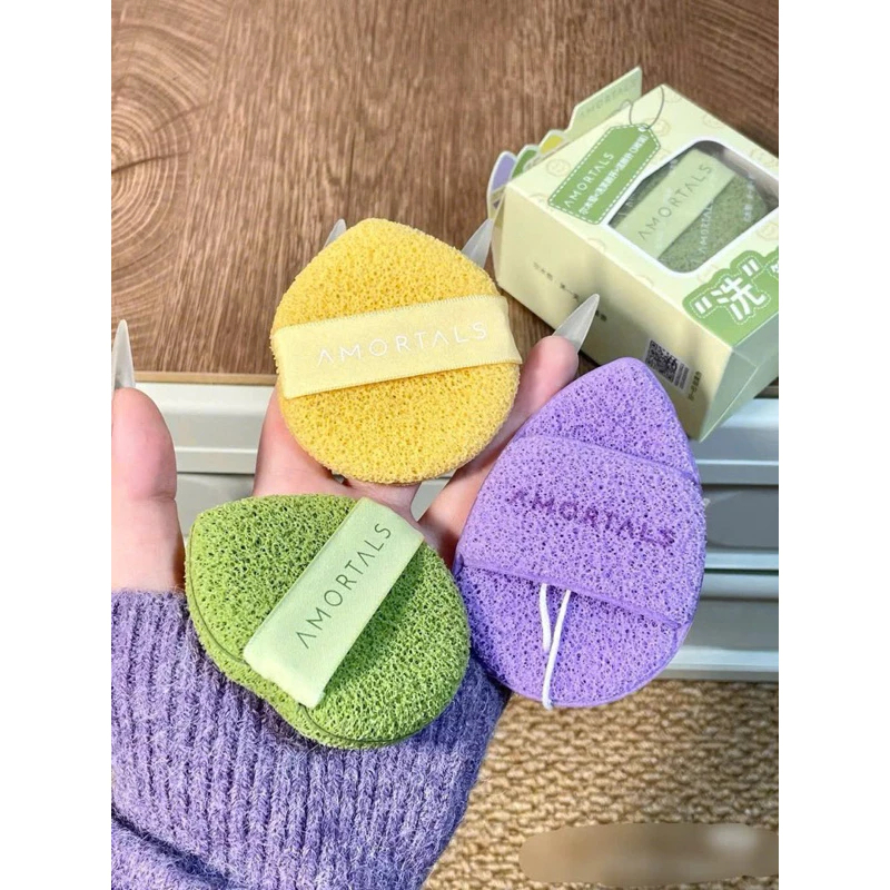 Set 3 mút rửa Mặt AMORTALS– Mút Rửa Mặt Tẩy Trang Làm Sạch Sâu, Bọt Mịn, Dành Cho Da Nhạy Cảm