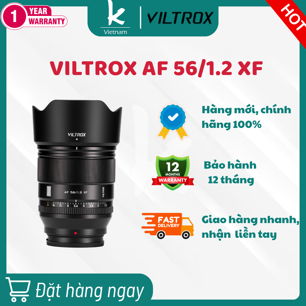 Ống kính Viltrox AF 56mm F1.2 Pro APS-C cho máy ảnh Sony, Fujifilm