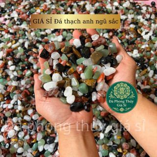  Bán Sỉ   Bán Buôn 10-50kg Đá Thạch Anh Ngũ Sắc Vụn Mài Bóng trải nền nhà kích thước hạt 1-1.5cm. 