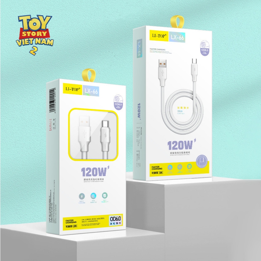 Dây Cáp Sạc Nhanh 120W, Cáp Sạc  TYPE-C 6A, Cáp Sạc  6A IOS, Dây Cáp Sạc
