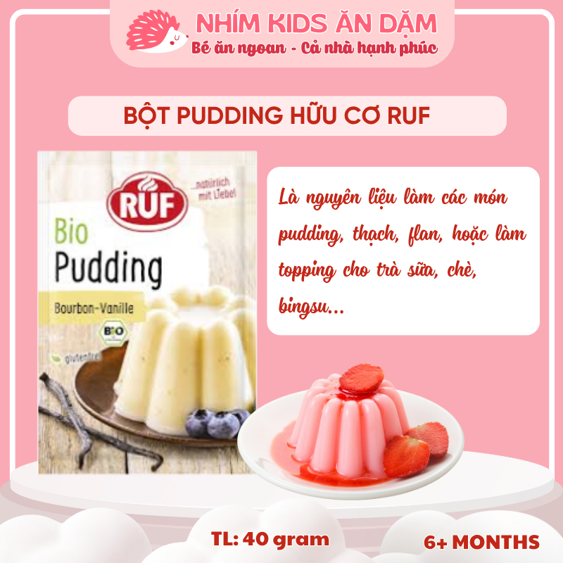 [Date T7/2026] Bột PUDDING Hữu Cơ Ruf Vị Vani 40gam