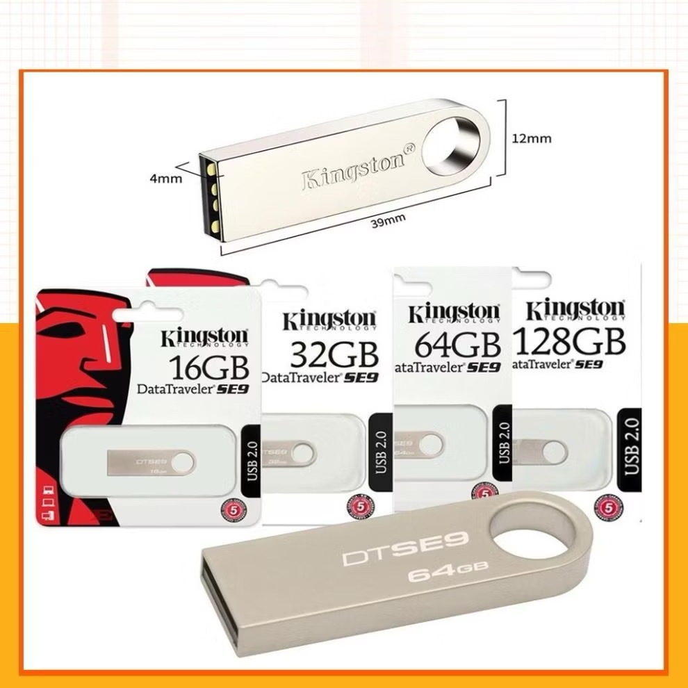 USB Kingston SE9 256gb128gb 64gb 32gb 16gb/  thiết kế nhỏ gọn, vỏ kim loại Hàng chất lượng