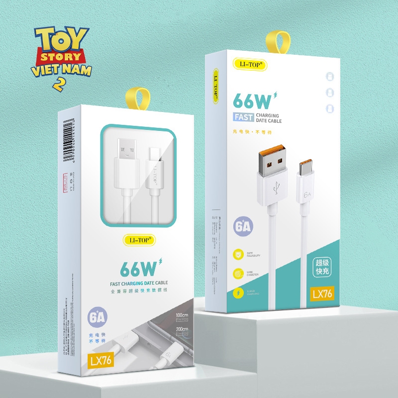Dây Cáp Sạc Nhanh Type 66w, Dây Cáp Type C sạc nhanh 6A, Dây Cáp  sạc nhanh 6A Type C