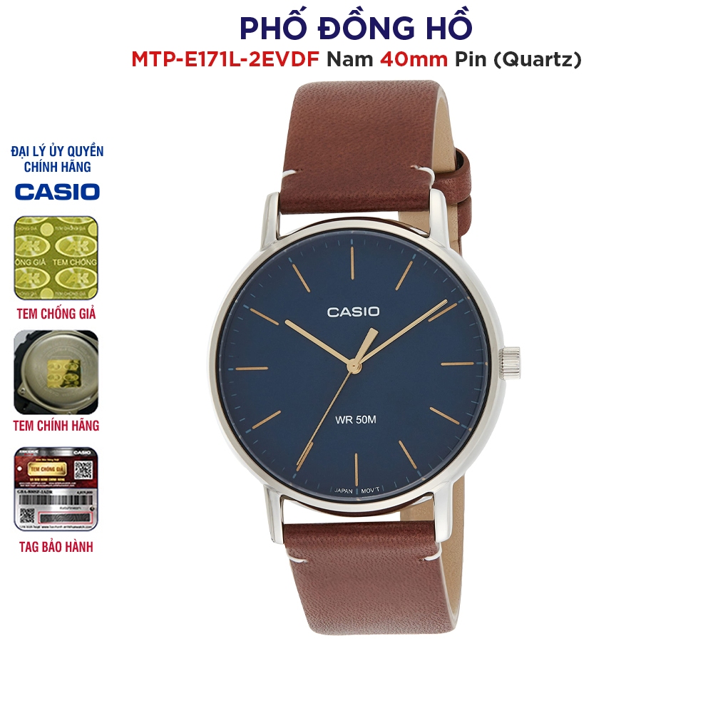 Đồng hồ nam dây da Casio Anh Khuê MTP-E171L-2EVDF