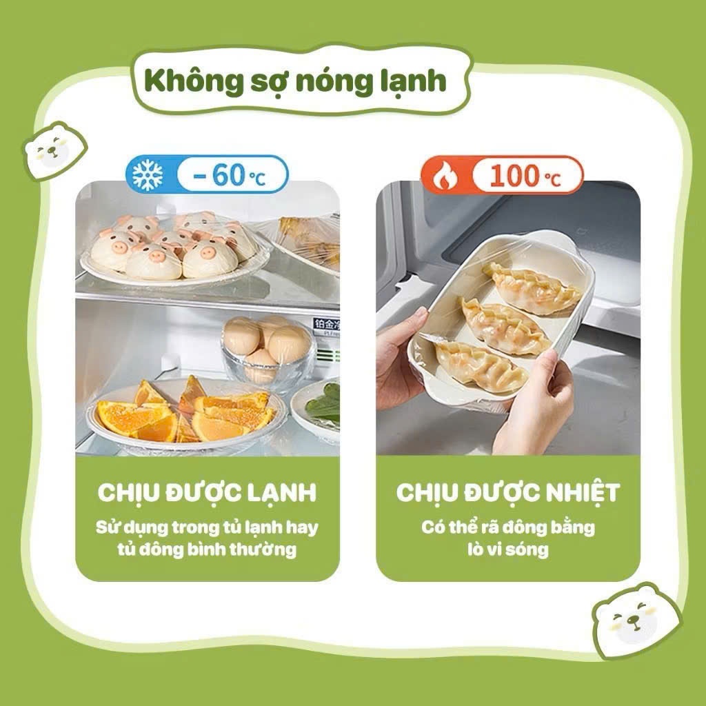 Túi 300 màng bọc thực phẩm ToTo chất liệu PE treo tường dạng rút, tiện lợi, có chun co dãn