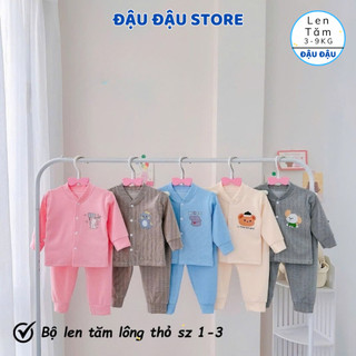 Set 3 5 Bộ Dài Tay Len Tăm Lông Thỏ Thu Đông Cúc Giữa Cho Bé mềm mại ấm áp bảng màu cho bé sơ sinh 3-9kg Đậu Đậu Store 