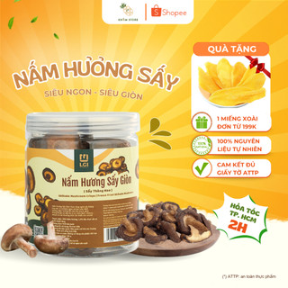  Nấm hương sấy giòn organic Khóm Store hũ 120g nấm đông cô sấy giòn món chay ăn vặt 