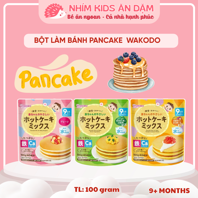 [Date T7/2027] Bột Làm Bánh Pancake WAKODO 100gr, Làm Bánh Rán Doremon Cho Bé Từ 9 Tháng