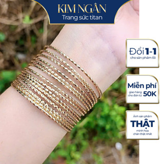   KHÔNG KHOÁ  Vòng ximen Kim Cương VÀNG 1,5 LY -KHÔNG PHAI -bộ 7 chiếc -Trang sức  KIM NGÂN 