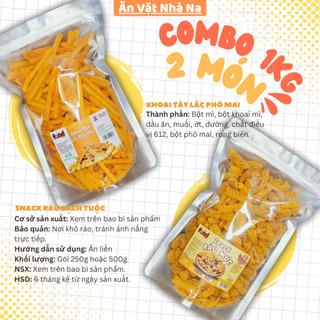 COMBO 2 VỊ SNACK GIÒN RỤM   2 BỊCH MỖI BỊCH 250g SNACK ĂN VẶT NHÀ NA   
