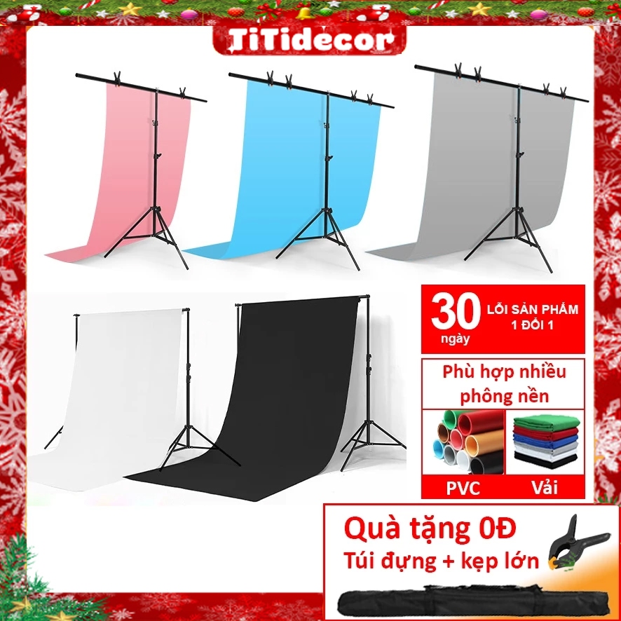  Bộ Khung Treo Phông Nền Chụp Ảnh Chữ U Cao Tới 2.6m Tặng Kẹp Chuyên Dụng – TiTi Decor 