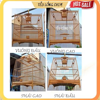  Khung lồng chim chào mào tự ráp chất liệu tre mẫu mới chân ốp 