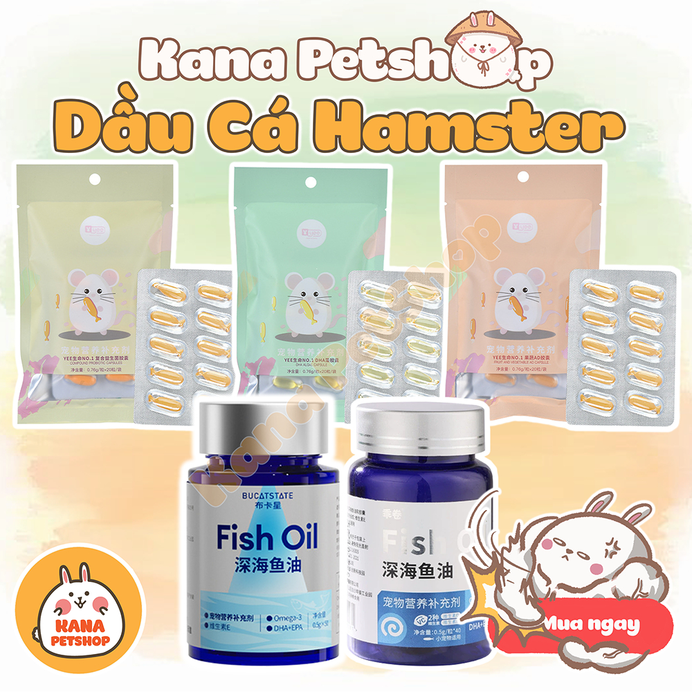 Viên Dầu Cá YEE - Bucatstate - Gjgjo 🐹FREESHIP🐹 Viên Nang Bảo Vệ Sức Khỏe Yee Cho Hamster, Nhím, Sóc