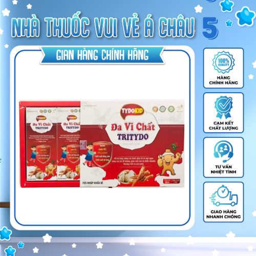 Đa vi chất TRITYDO TYDOKID, Giúp trẻ ăn ngon, ngủ sâu và tăng sức đề kháng hiệu quả Hộp 18 gói