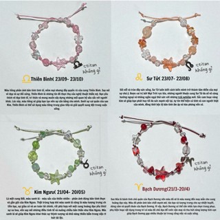  Vòng tay 12 cung hoàng đạo màu sắc may mắn vòng tay handmade 