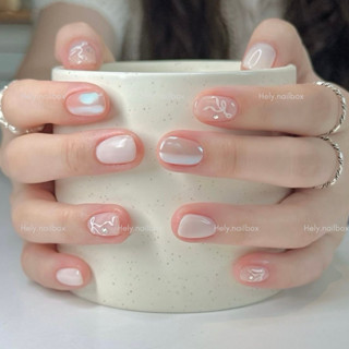  Hely.nailbox - ✨Móng tay giả Nailbox sơn Trơn Tông Màu Trắng Mắt mèo trong chụp ảnh kỉ yếu đám hỉ Lễ Tết✨🎉🎇 