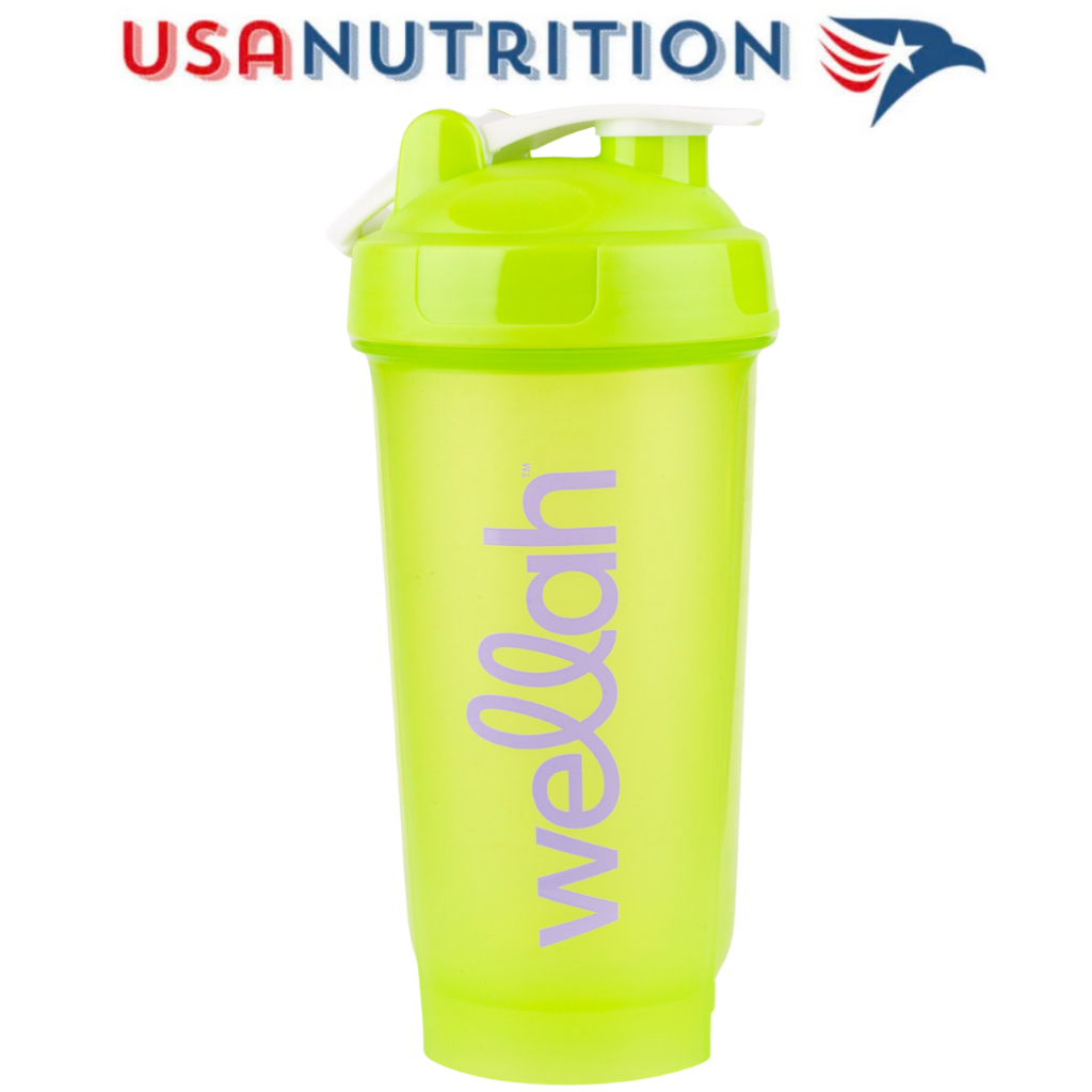 Bình lắc nhựa cao cấp Shaker Bottle Green Wellah