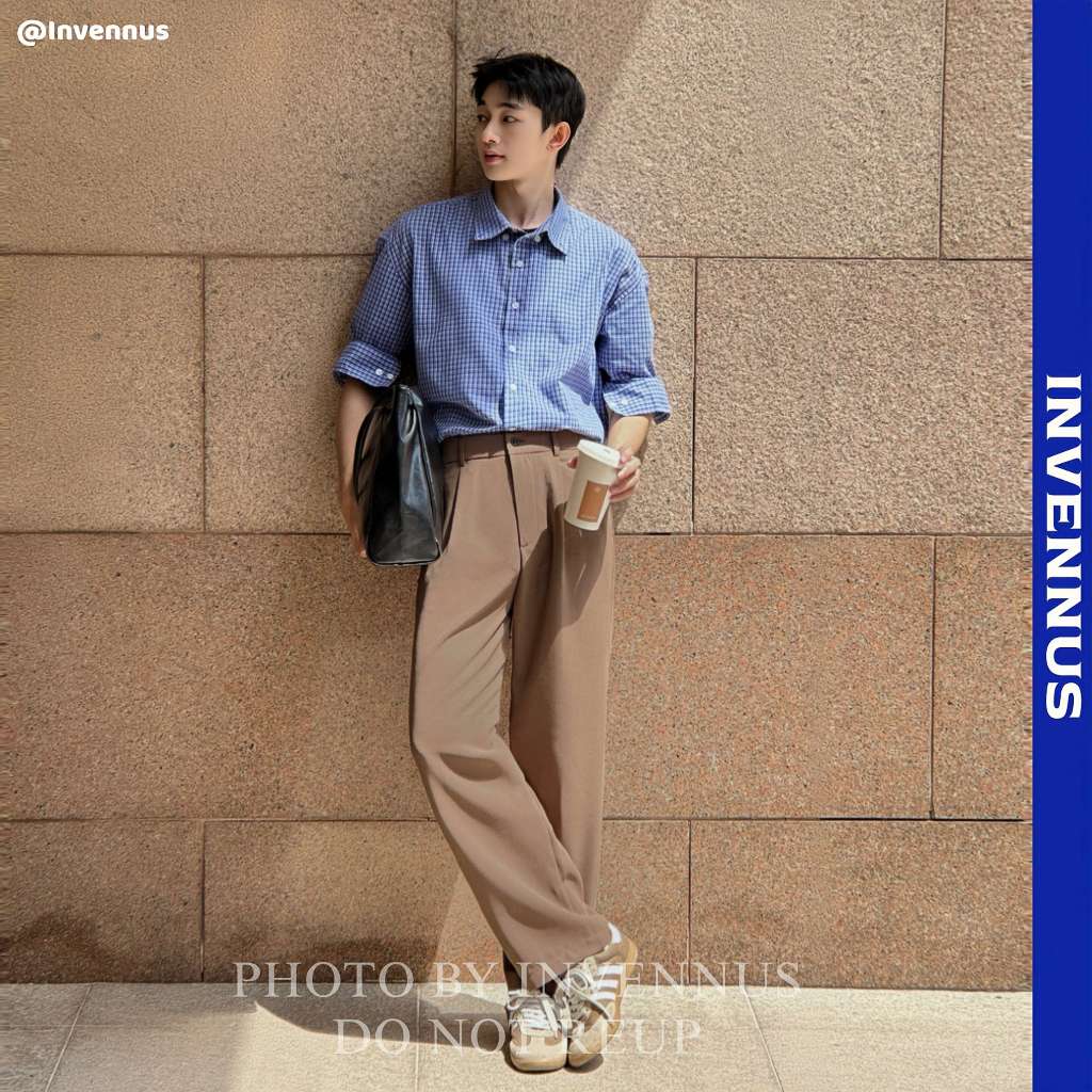 Quần tây nam ống suông INVENNUS cạp cao, quần âu nam tôn dáng vải tuyết hàn thoáng khí [302] | BigBuy360 - bigbuy360.vn