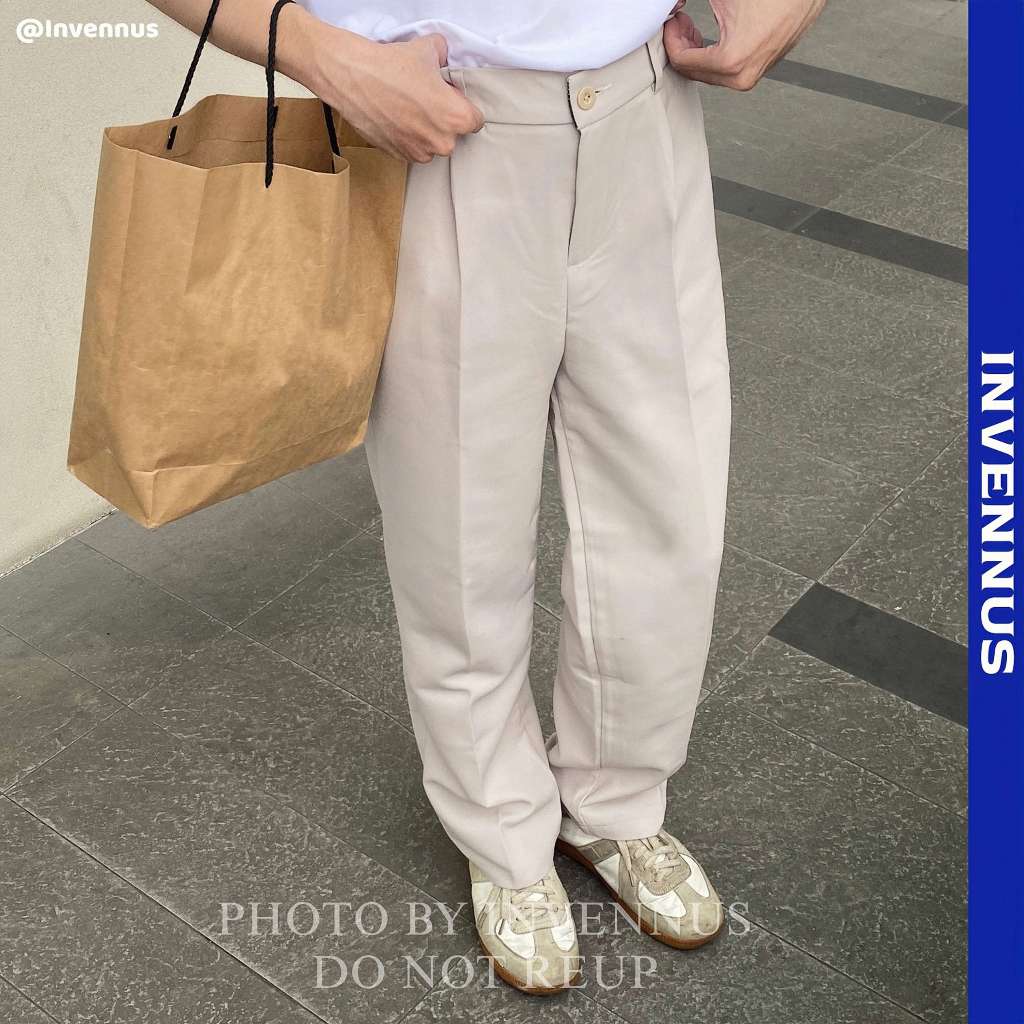Quần tây nam ống suông INVENNUS cạp cao, quần âu nam tôn dáng vải tuyết hàn thoáng khí [302] | BigBuy360 - bigbuy360.vn