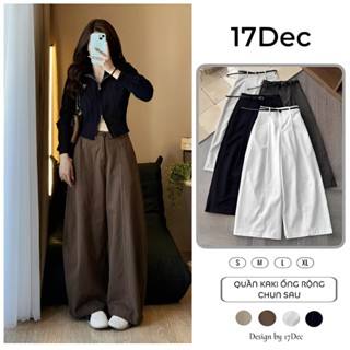  Quần kaki ống rộng Fom thụng DEC-5084 quần suông kaki basic chun sau kiểu dáng Hàn quốc 