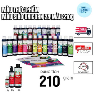 Màu Thực Phẩm | 24 Màu Siro Unicorn 210g không đắng