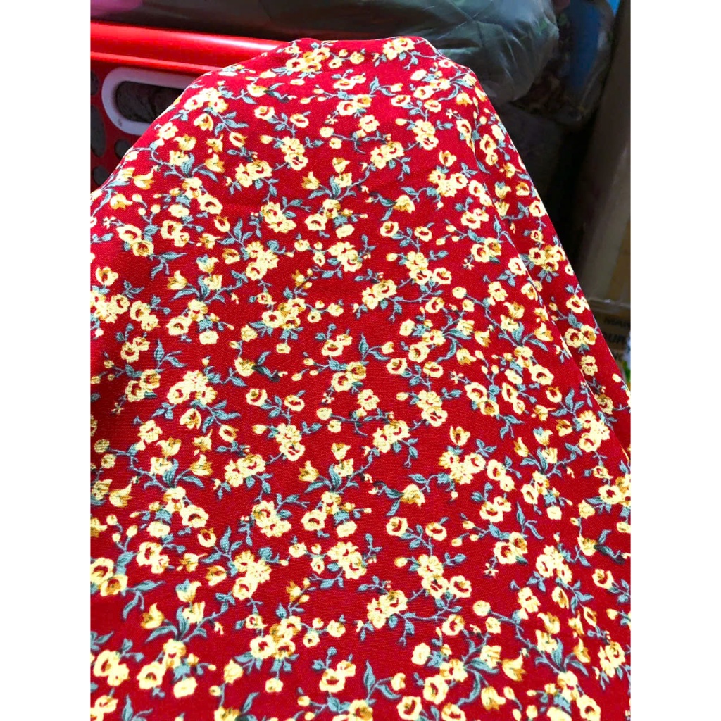 C685 - Vải Đũi Lụa Hàn Châu hoa nhí (1m x 1.6m), co dãn 4 chiều