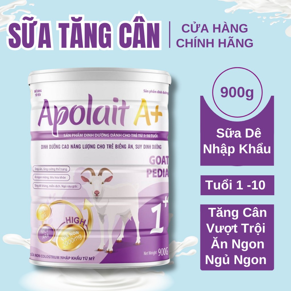 SỮA DÊ TĂNG CÂN NHANH cho bé BIẾNG ĂN, SUY DINH DƯỠNG 1- 10 tuổi - Giúp Bé ăn ngon, ngủ ngon, Apolait Goat Pedia  900g