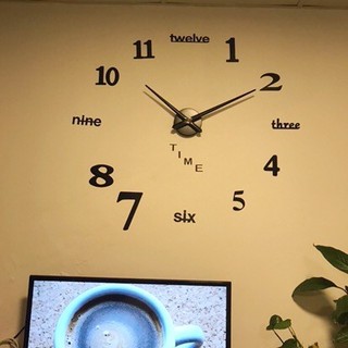 Đồng hồ dán tường Size lớn tùy chỉnh từ 80cm - 120cm, số nổi 3D - Dán tường