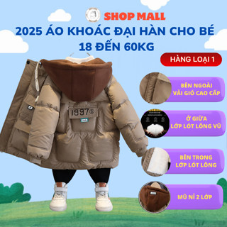  Áo Khoác phao bé trai dáng Dài Phong Cách Hàn Quốc 2025 mặt trong lót lông mềm mại - Như Ý Kid Shop 