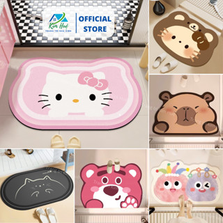  Thảm lau chân thảm chùi chân nhà bếp bali đế cao su chống trơn trượt capybara labubu kitty 40x60cm Kim Huệ X01 